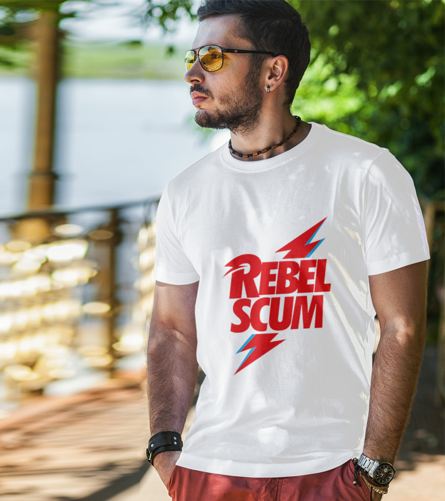 Rebel Scum Red Bold Lightning Letters T-Shirt