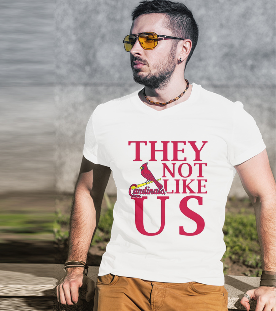 St. Louis Cardinals They Not Like Us Bird On Bat T-Shirt