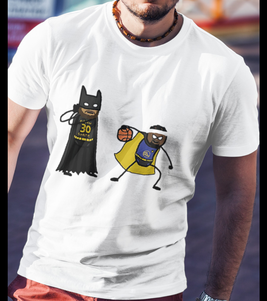 Batman Robin Stephen Curry Jimmy Butler Golden State Warriors Basketball Cartoon T-Shirt