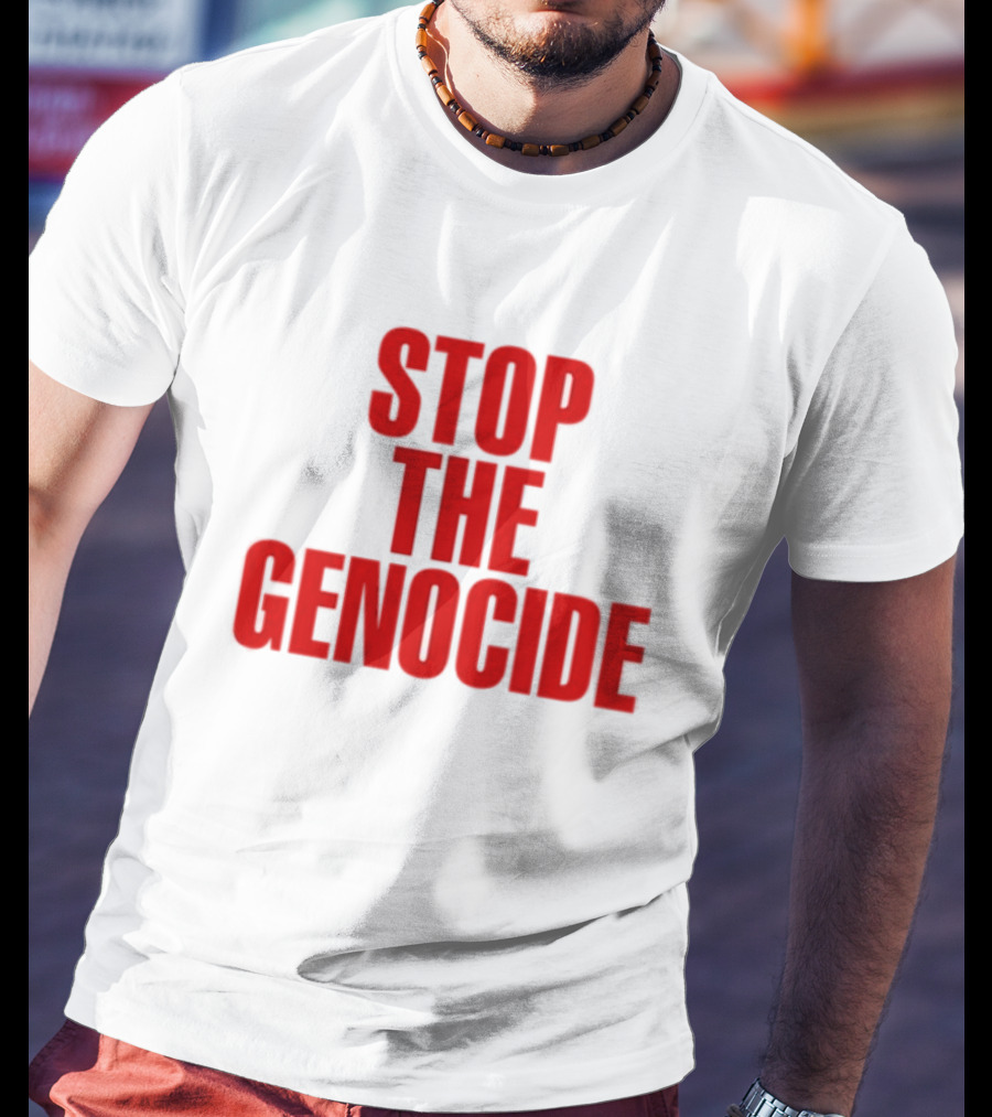Stop The Genocide Red Bold Statement T-Shirt
