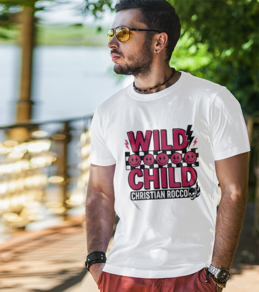 Wild Child Smiles Lightning Emojis Christian Rocco T-Shirt