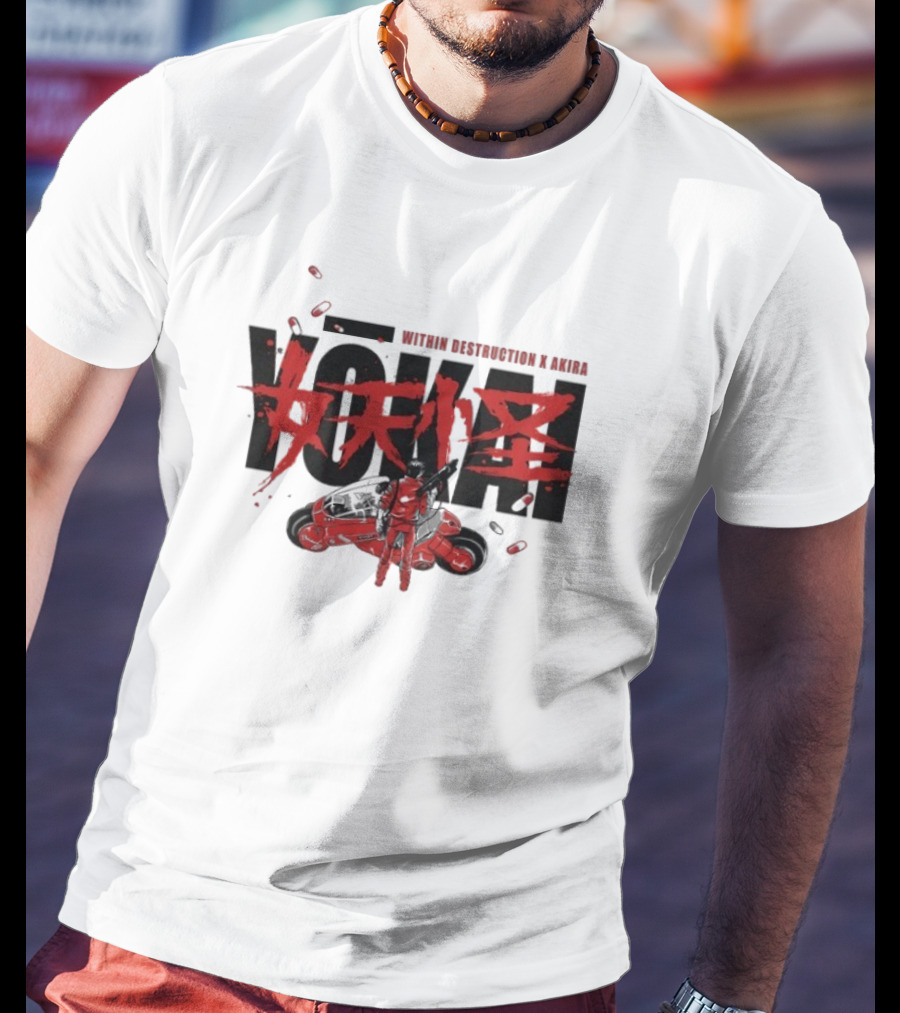 Within Destruction Akira Yokai Kanji And Motorcycle Scene T-Shirt