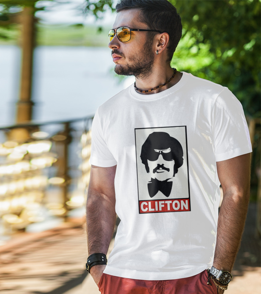 CLIFTON Sunglasses Moustache Red Box Style T-Shirt
