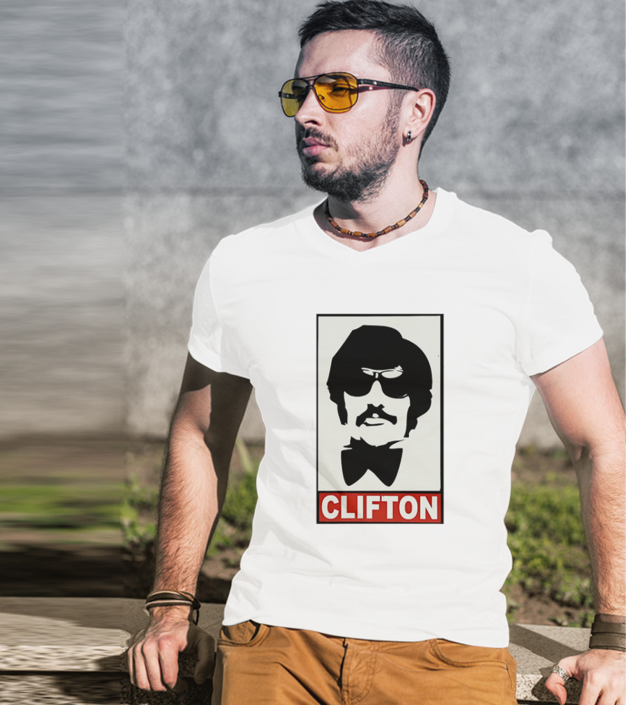 CLIFTON Sunglasses Moustache Red Box Style T-Shirt