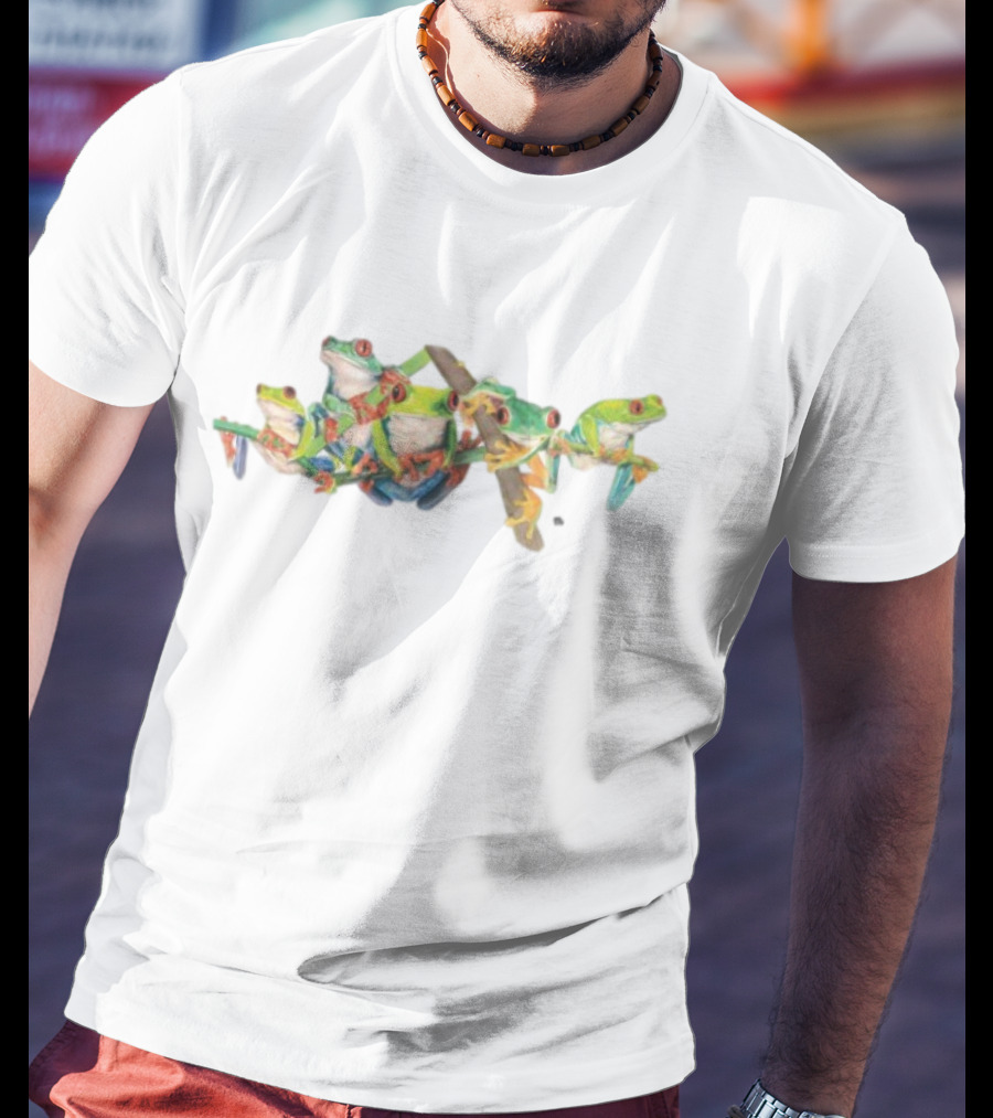 Tree Frogs Colorful Vibrant Multicolored Frogs T-Shirt