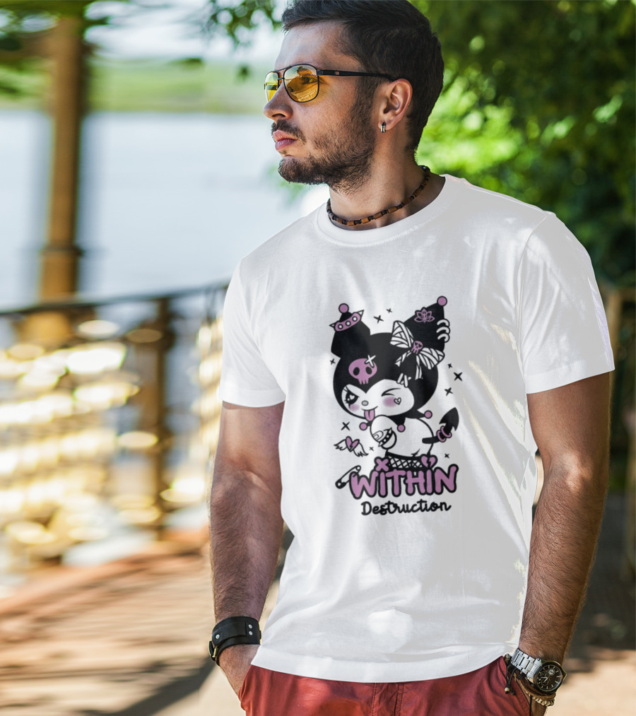 Within Destruction Devil Kitty Kuromi Skull And Bow Elements T-Shirt