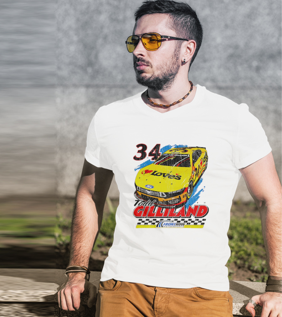 Todd Gilliland No. 34 Loves Ford Front Row Motorsports Racing T-Shirt