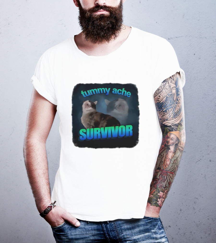 Tummy Ache Survivor Cat T-Shirt