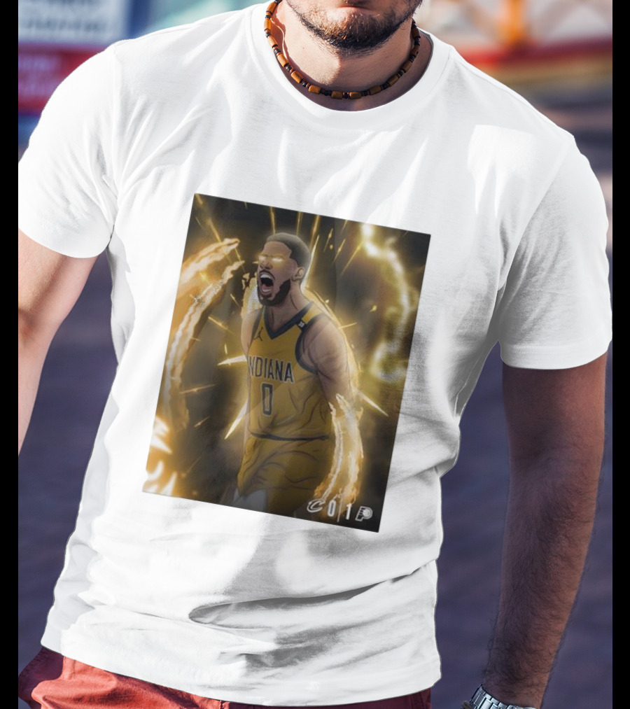 Tyrese Haliburton Indiana Pacers Game 1 Cavaliers Showdown NBA Artwork T-Shirt
