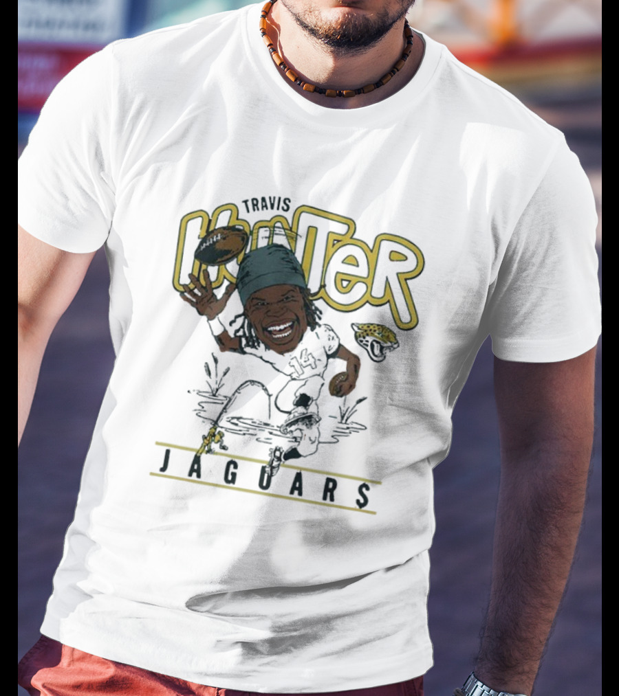 Travis Hunter Jacksonville Jaguars Caricature Football Player Illustration T-Shirt