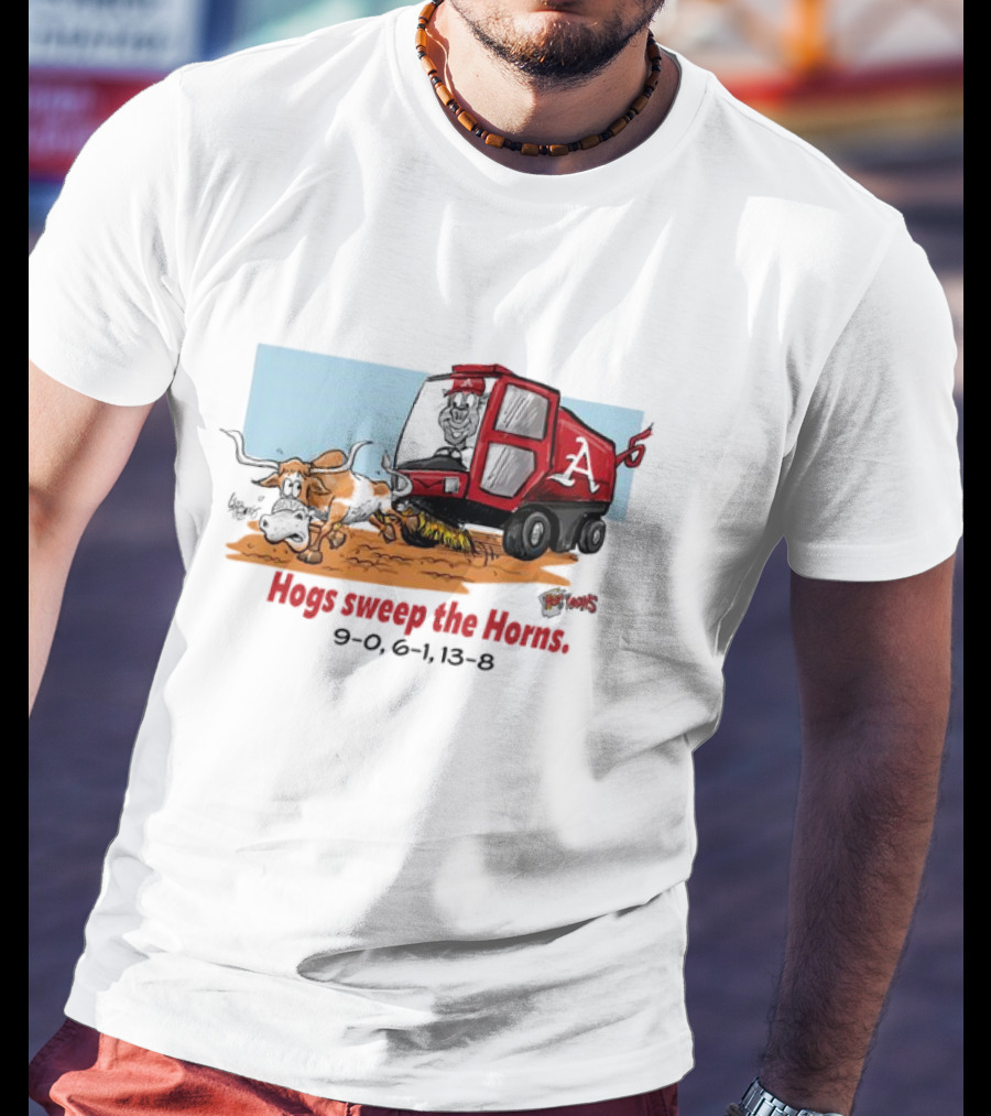 Hogs Sweep The Horns Texas Longhorns Vs. Arkansas Razorbacks T-Shirt