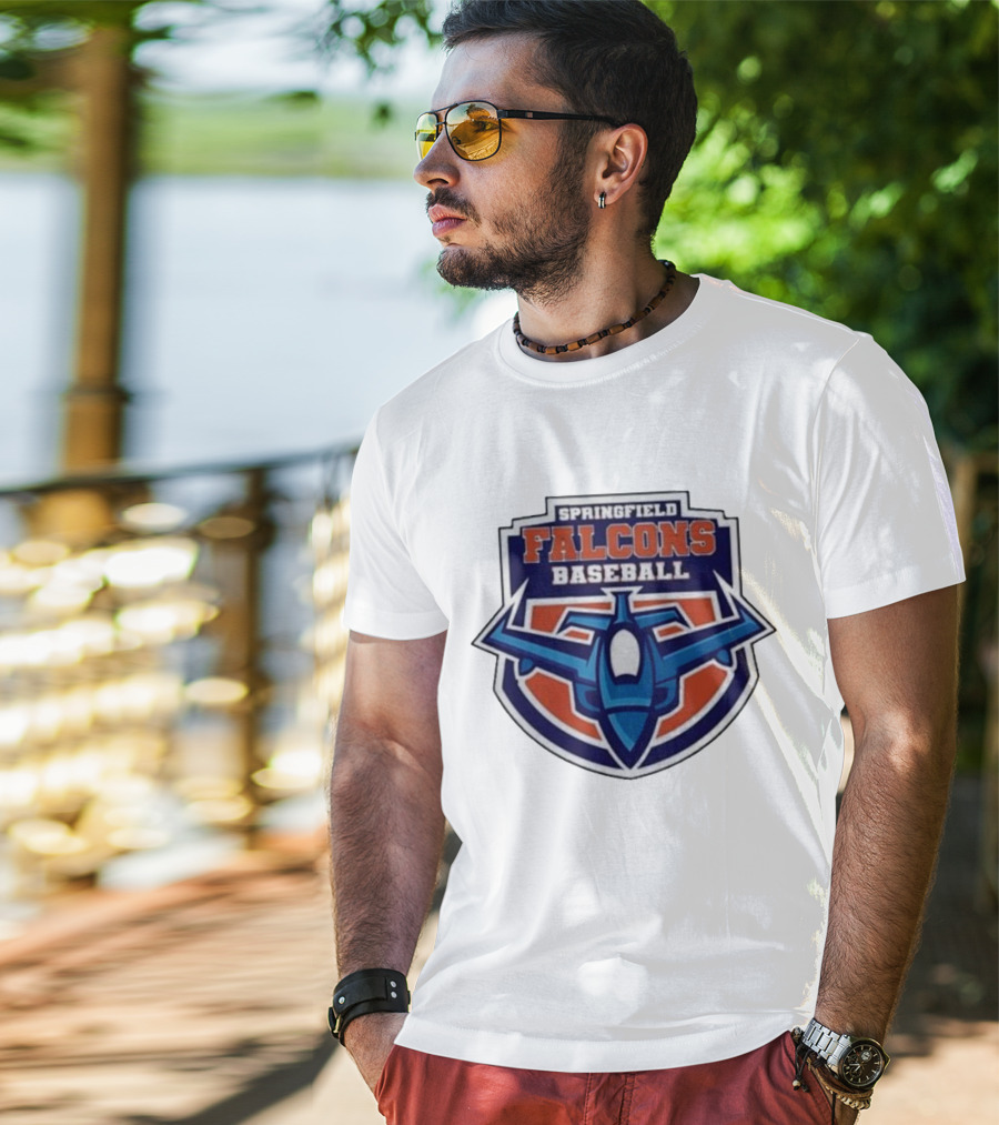 Springfield Falcons Baseball With Blue Jet Emblem T-Shirt