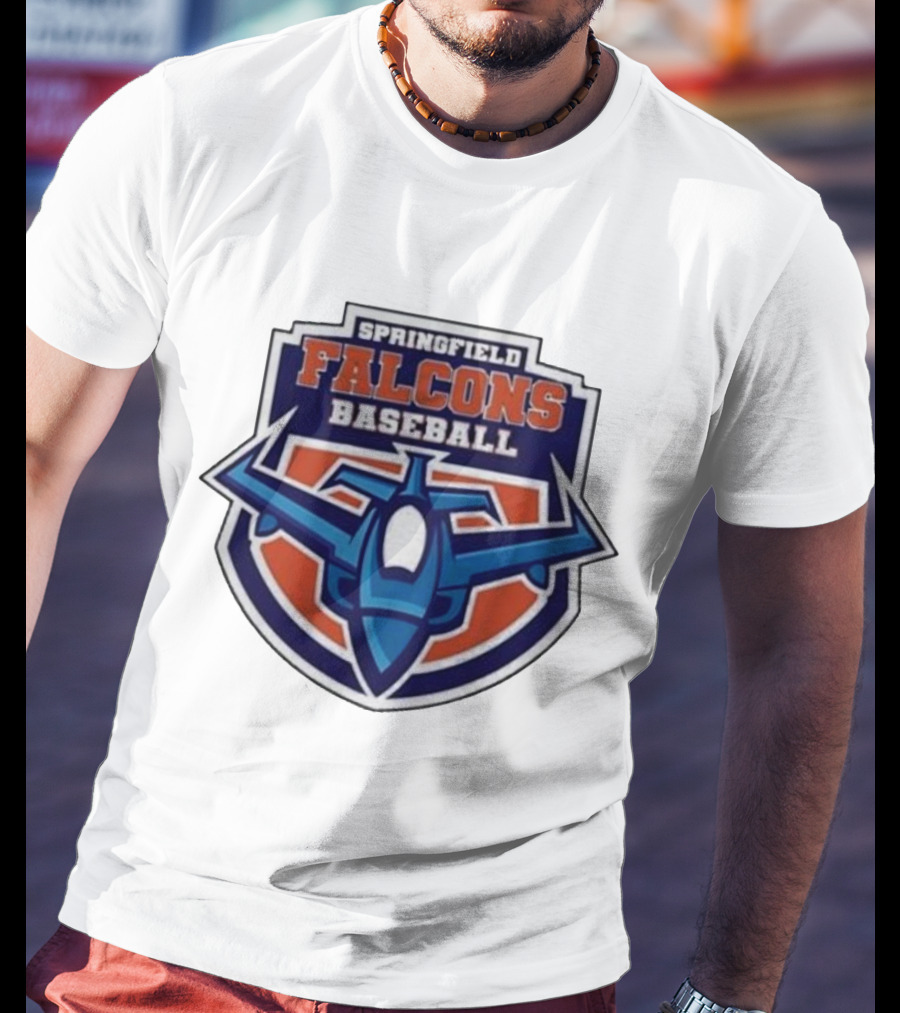 Springfield Falcons Baseball With Blue Jet Emblem T-Shirt