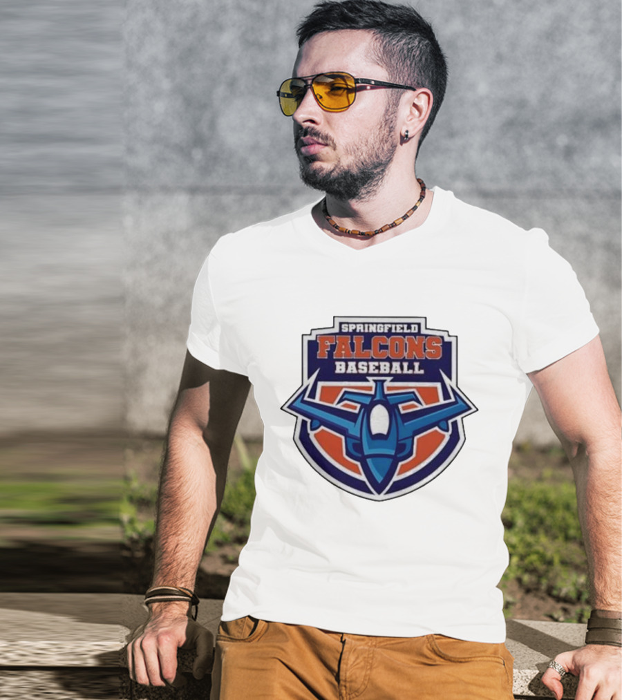 Springfield Falcons Baseball With Blue Jet Emblem T-Shirt