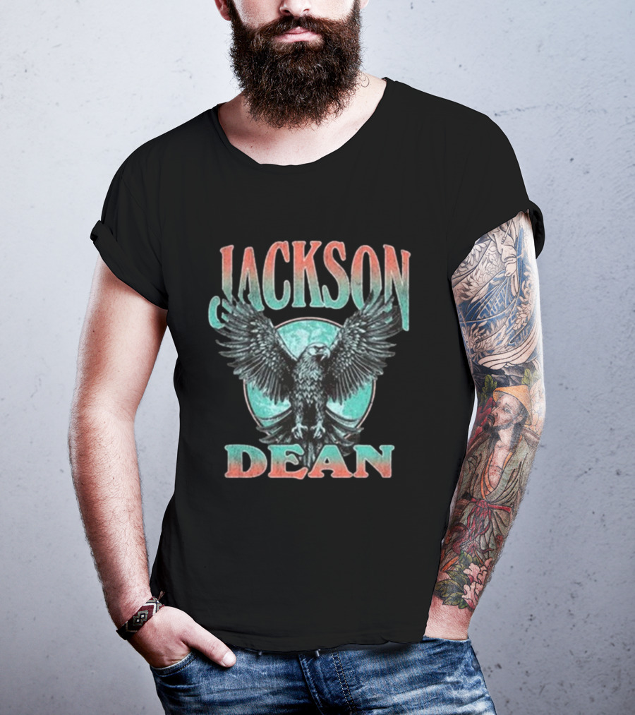 Jackson Dean Eagle Retro Style Graphic T-Shirt