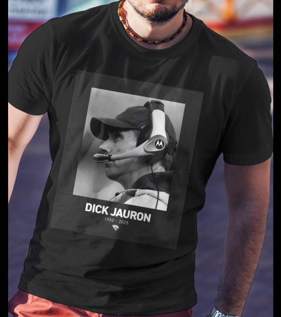 Dick Jauron 1950-2025 Memorial Jacksonville Jaguars Tribute T-Shirt