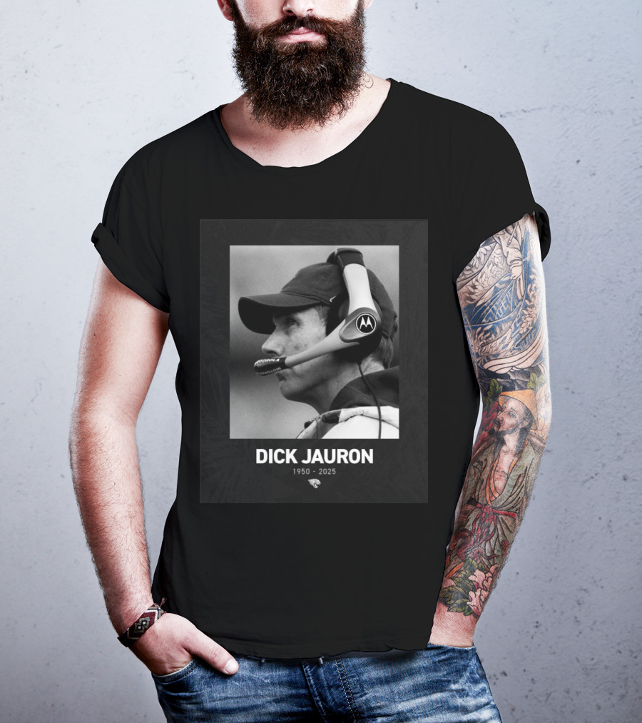 Dick Jauron 1950-2025 Memorial Jacksonville Jaguars Tribute T-Shirt