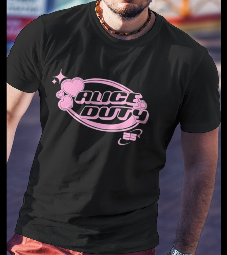 Alice Duty 25 Hearts And Stars Pink Emblem T-Shirt