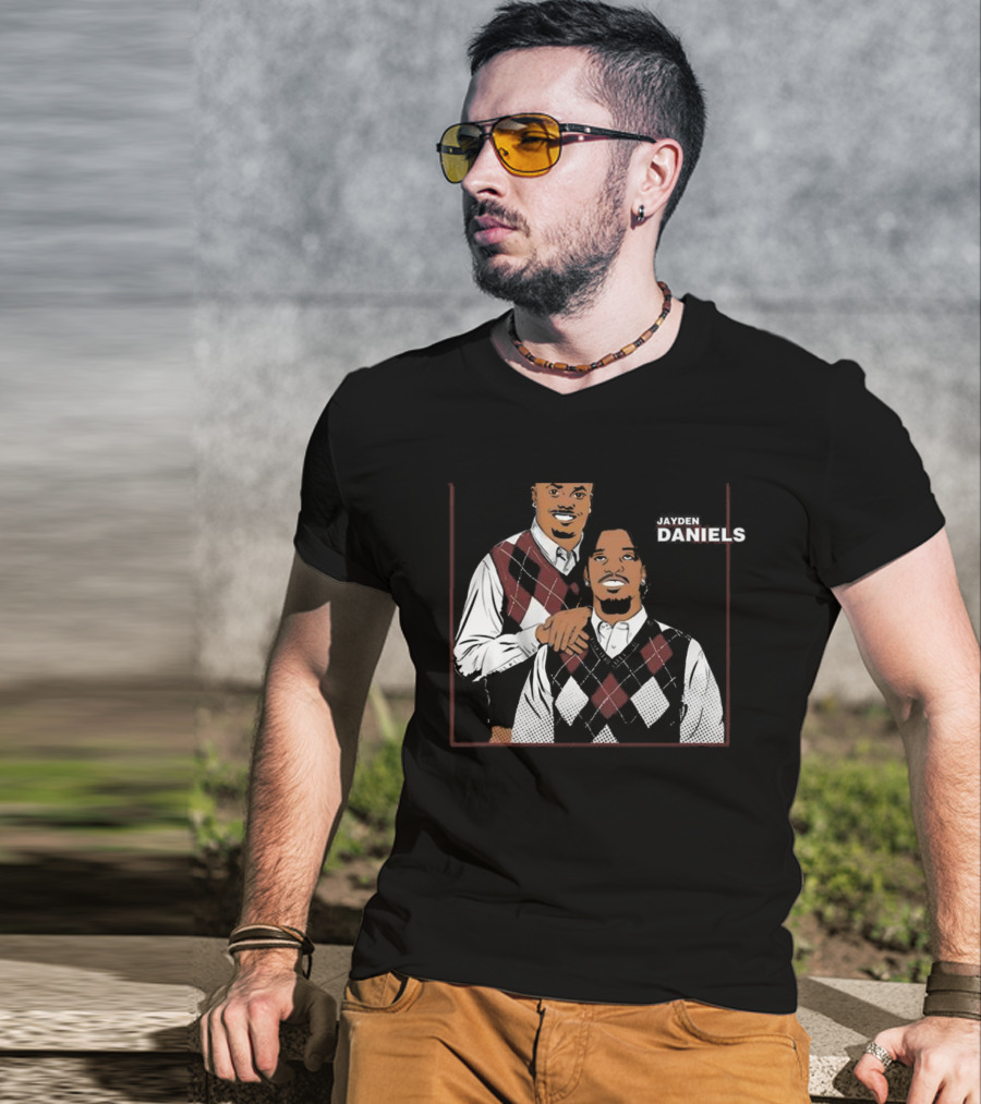 Jayden Daniels Terry Mclaurin Argyle Sweater Parody T-Shirt