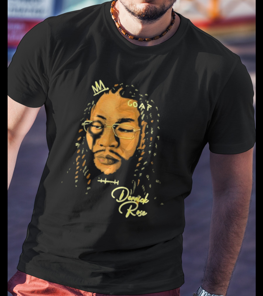 Joakim Noah GOAT Derrick Rose Portrait T-Shirt