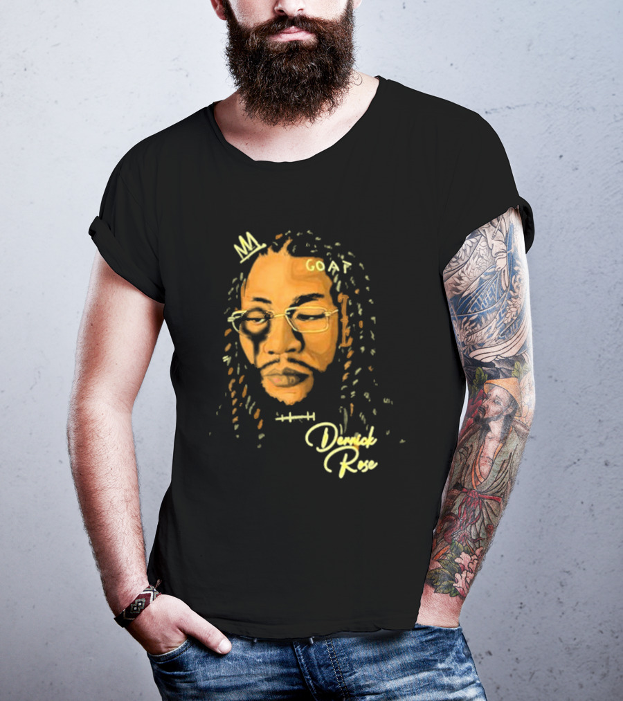 Joakim Noah GOAT Derrick Rose Portrait T-Shirt