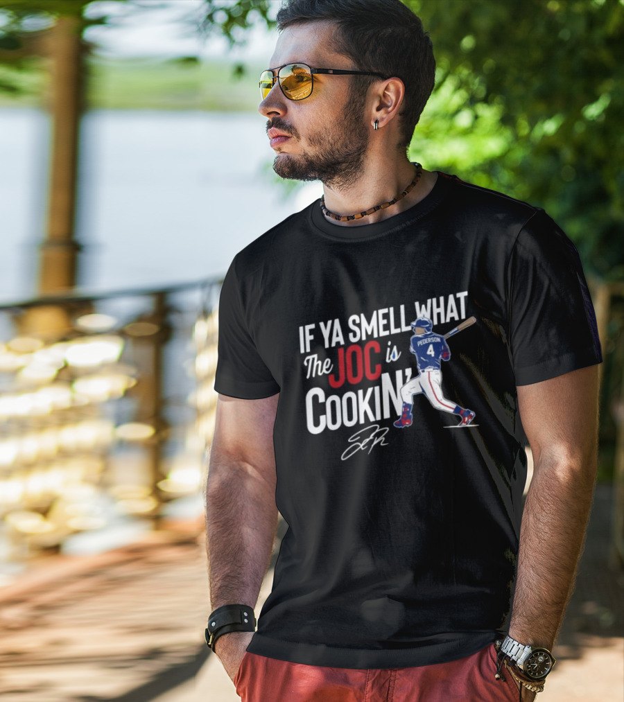 Joc Pederson If Ya Smell What The Joc Is Cookin Baseball Batting Stance T-Shirt
