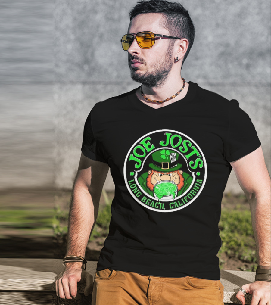 Joe Jost's Long Beach California Leprechaun Beer Circle T-Shirt