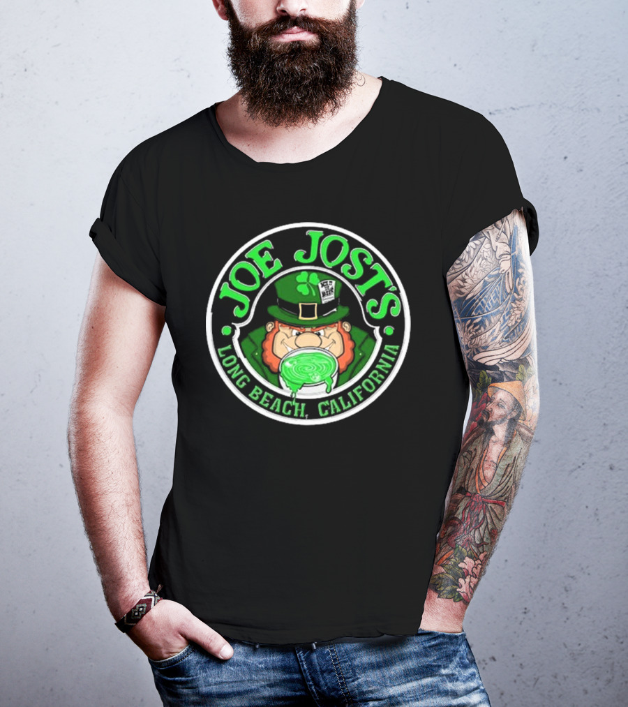 Joe Jost's Long Beach California Leprechaun Beer Circle T-Shirt