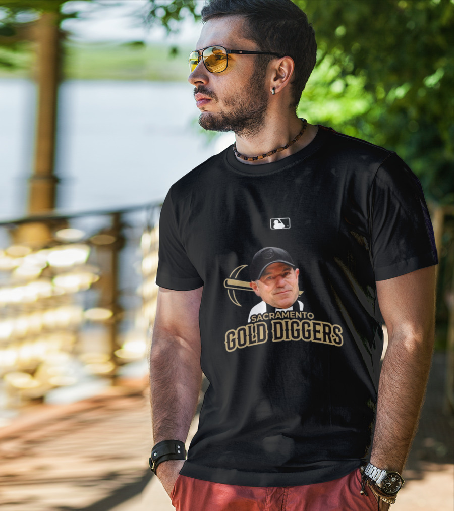 Sacramento Gold Diggers John Fisher MiLB Primary Alternate Baseball T-Shirt