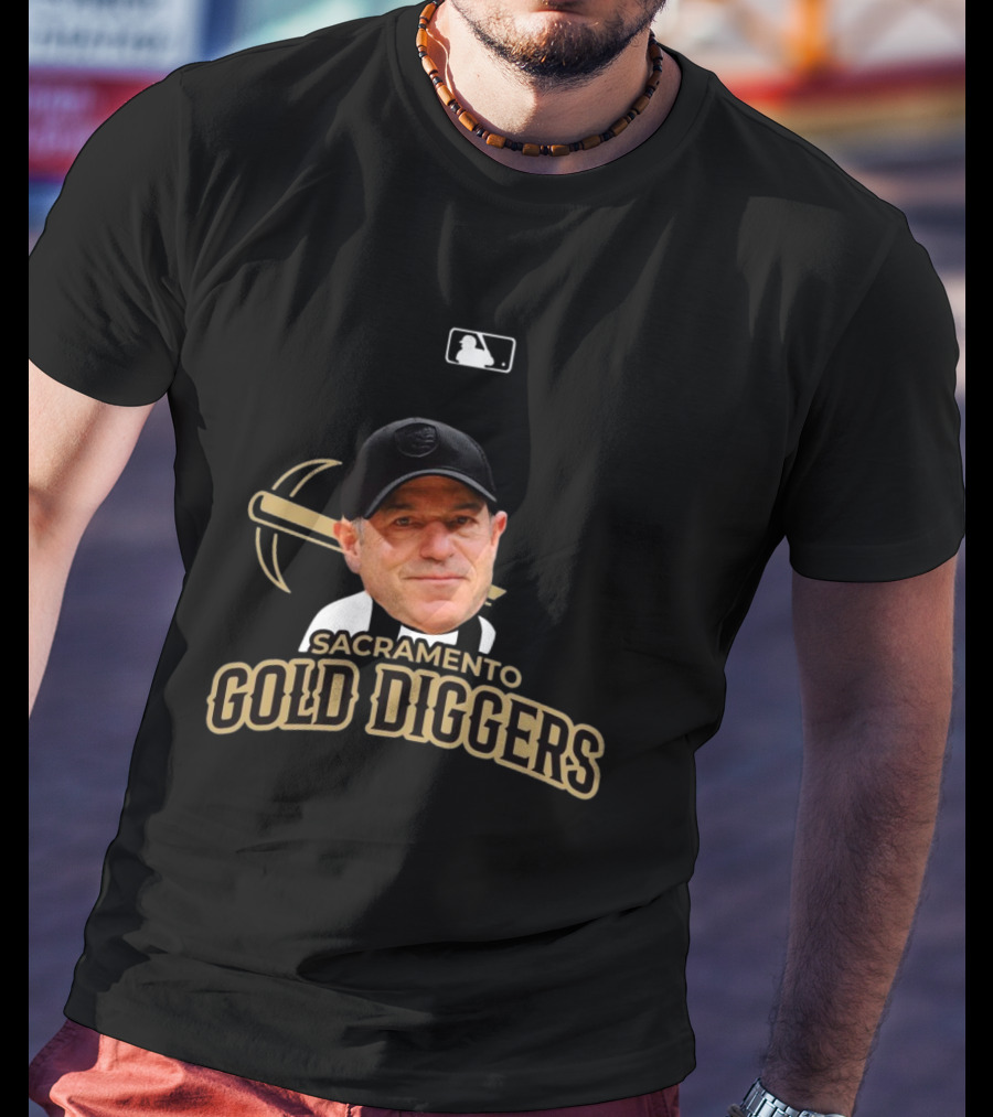 Sacramento Gold Diggers John Fisher MiLB Primary Alternate Baseball T-Shirt