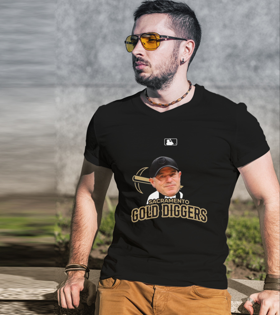 Sacramento Gold Diggers John Fisher MiLB Primary Alternate Baseball T-Shirt