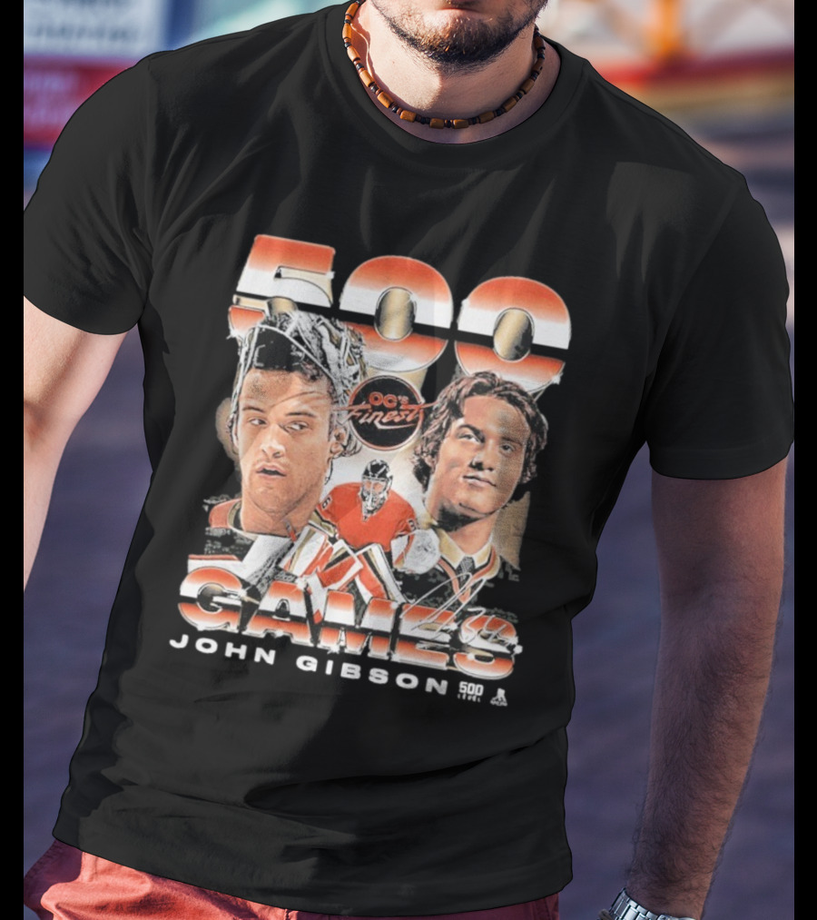 OC's Finest John Gibson 500 Games Anaheim Vintage T-Shirt