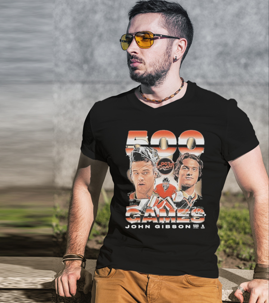 OC's Finest John Gibson 500 Games Anaheim Vintage T-Shirt