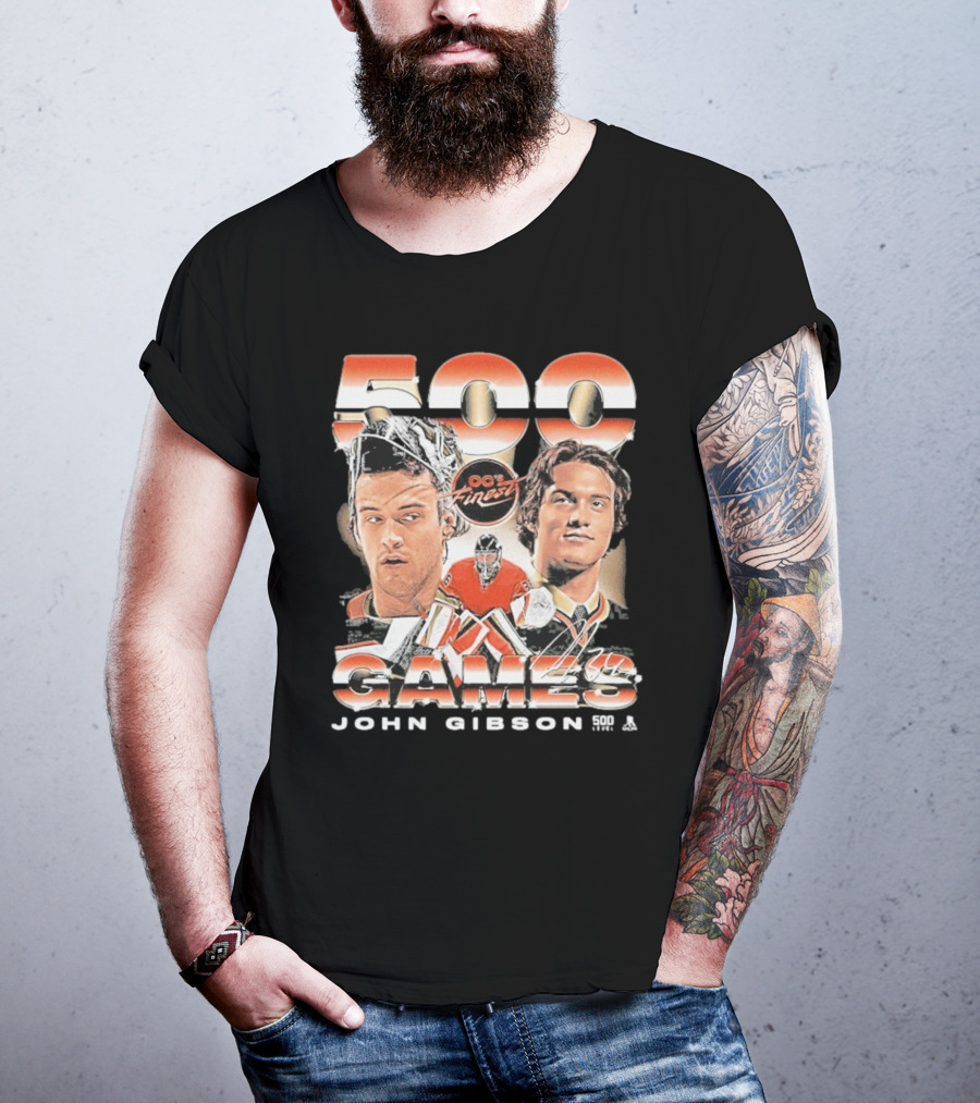 OC's Finest John Gibson 500 Games Anaheim Vintage T-Shirt