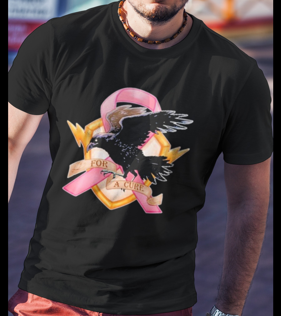 Jordan Crowe Breast Cancer Awareness Pink Ribbon Crow T-Shirt