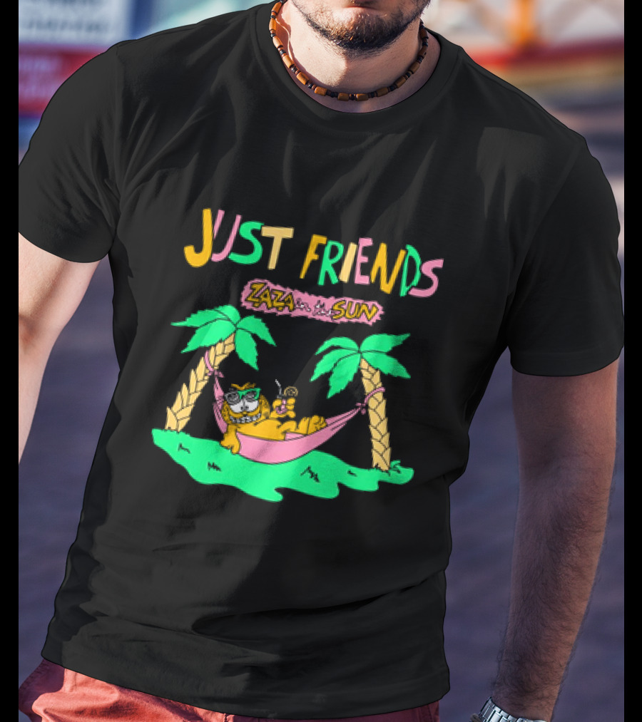 Just Friends Zaza In The Sun Relaxing In Hammock Under Palms T-Shirt