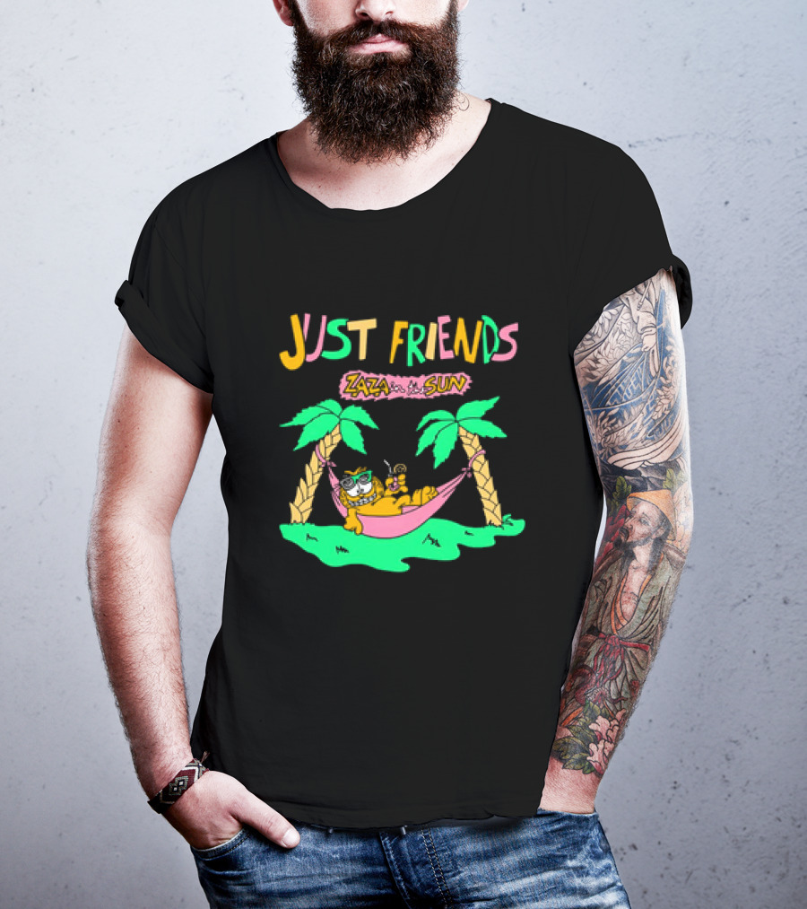Just Friends Zaza In The Sun Relaxing In Hammock Under Palms T-Shirt
