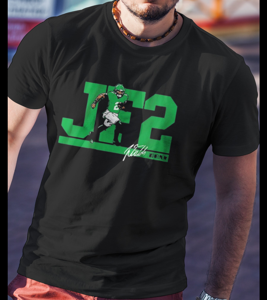 JF2 Justin Fields Green Running Back Number 2 Signature T-Shirt