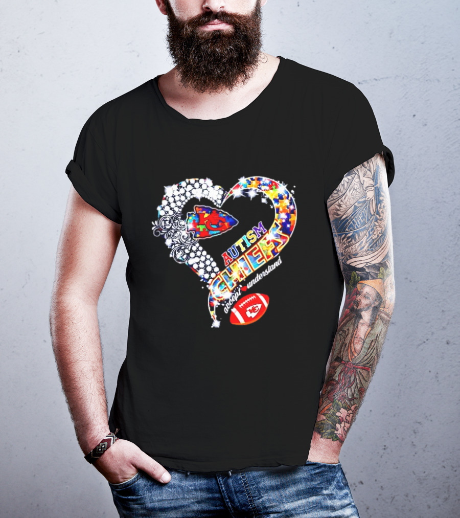 Kansas City Chiefs Autism Heart Accept Understand Love T-Shirt