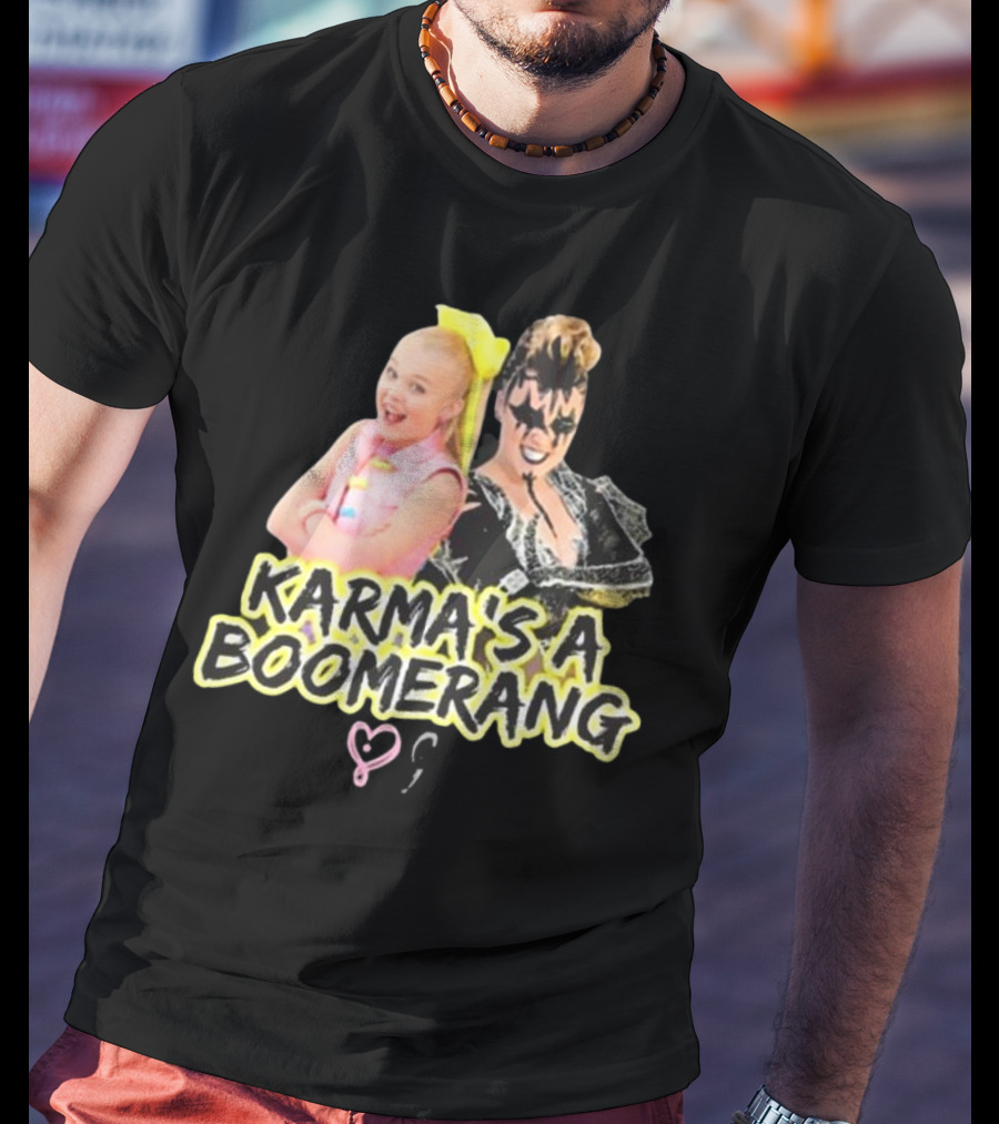 Karma's A Boomerang Pop Star And Rock Icon Style Contrast T-Shirt