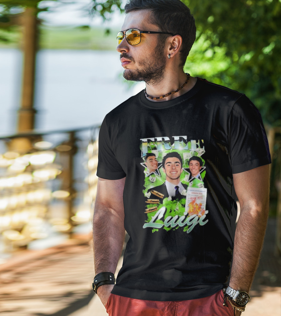 Free Luigi Keiajah Concert Green Money Stars T-Shirt