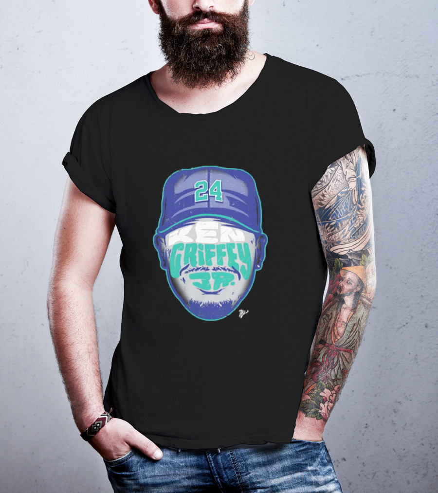 Ken Griffey Jr. 24 Seattle Mariners Vintage Silhouette T-Shirt