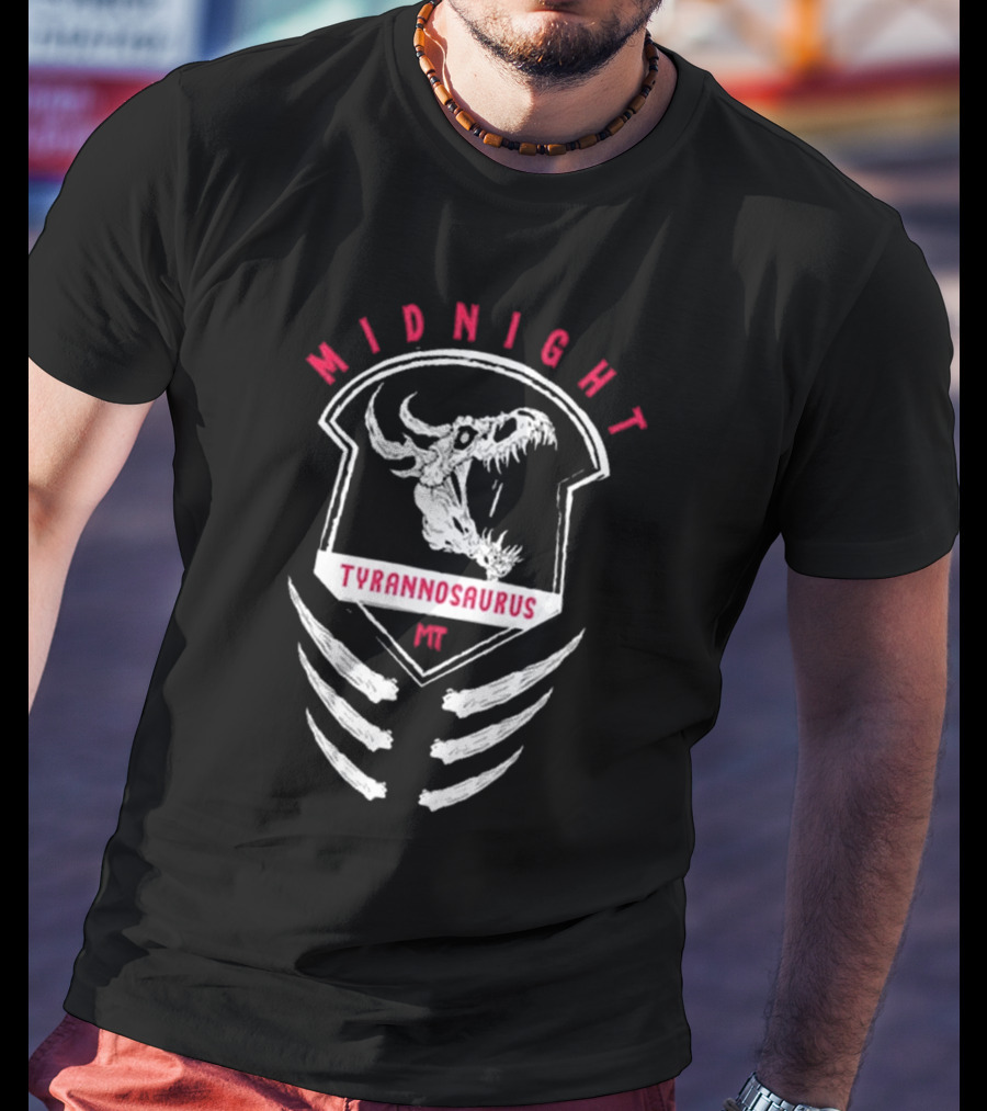 Midnight Tyrannosaurus MR Ribcage Design T-Shirt