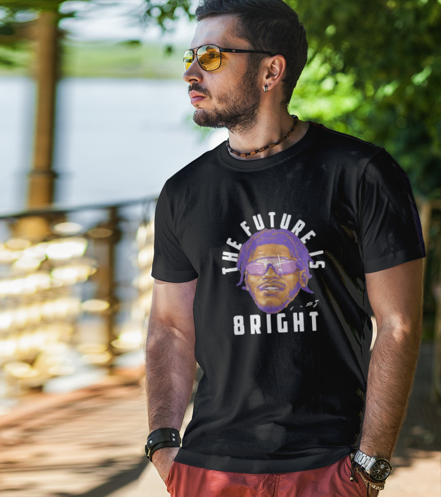 Lamar Jackson Baltimore Ravens NFL Football The Future Is Bright Vintage Sunglasses Signature T-Shirt