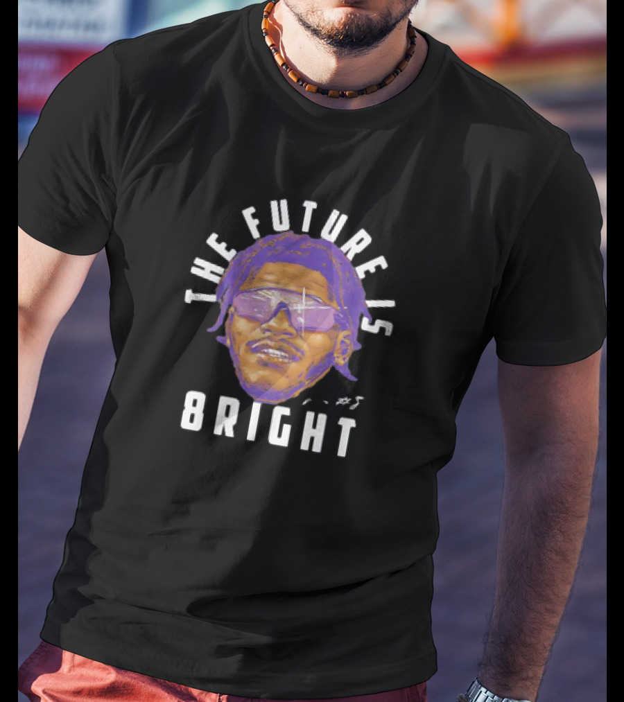 Lamar Jackson Baltimore Ravens NFL Football The Future Is Bright Vintage Sunglasses Signature T-Shirt