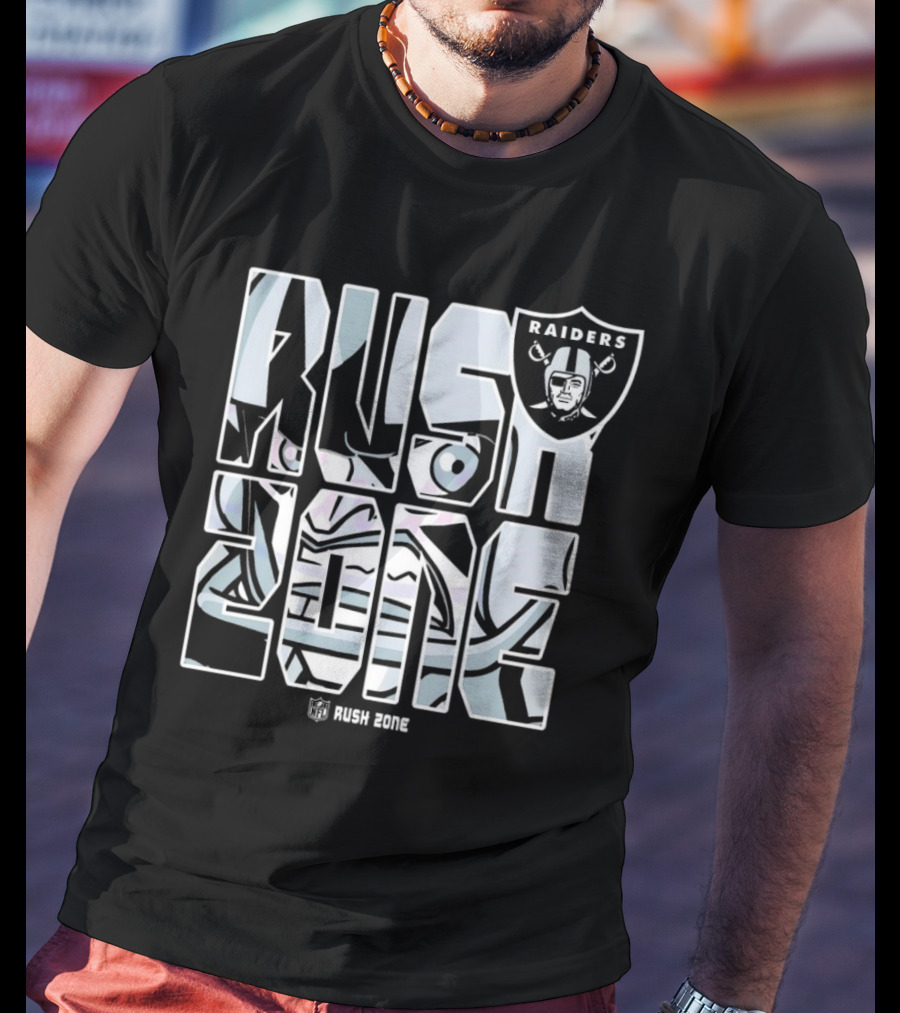 Las Vegas Raiders NFL Rush Zone Cartoon Raiders Shield T-Shirt