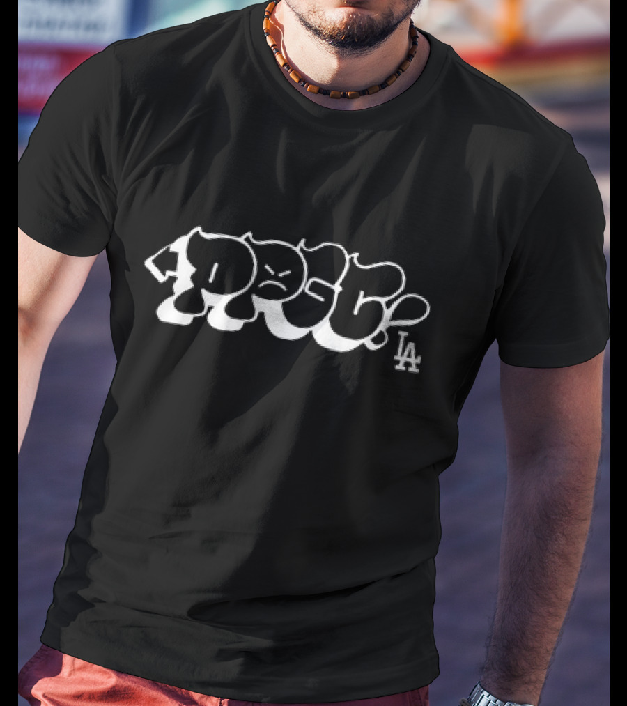 Los Angeles Ppgc Graffiti Style Bold Text With LA Icon T-Shirt