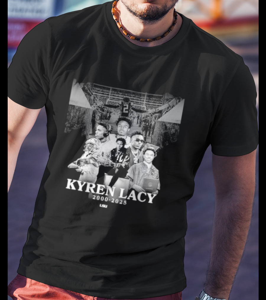 LSU Tigers Football Kyren Lacy 2000-2025 Memorial T-Shirt