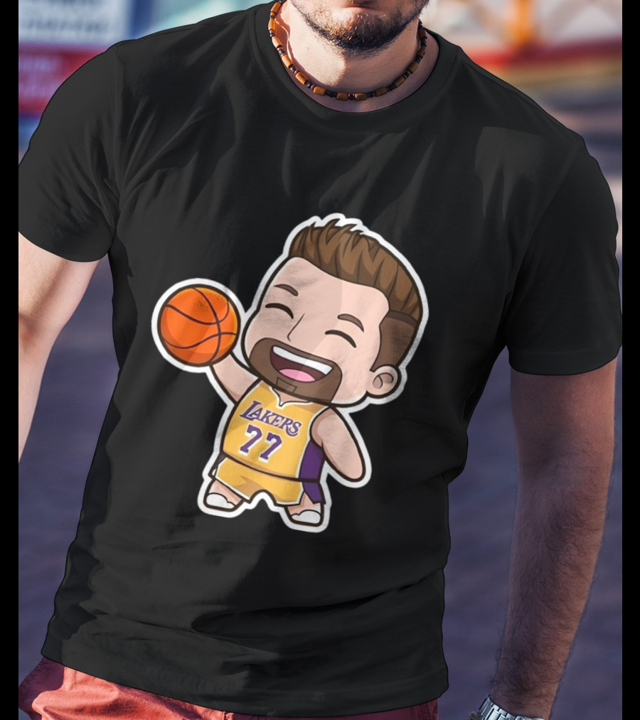 Luka Doncic Lakers 77 Chibi Cartoon Basketball T-Shirt