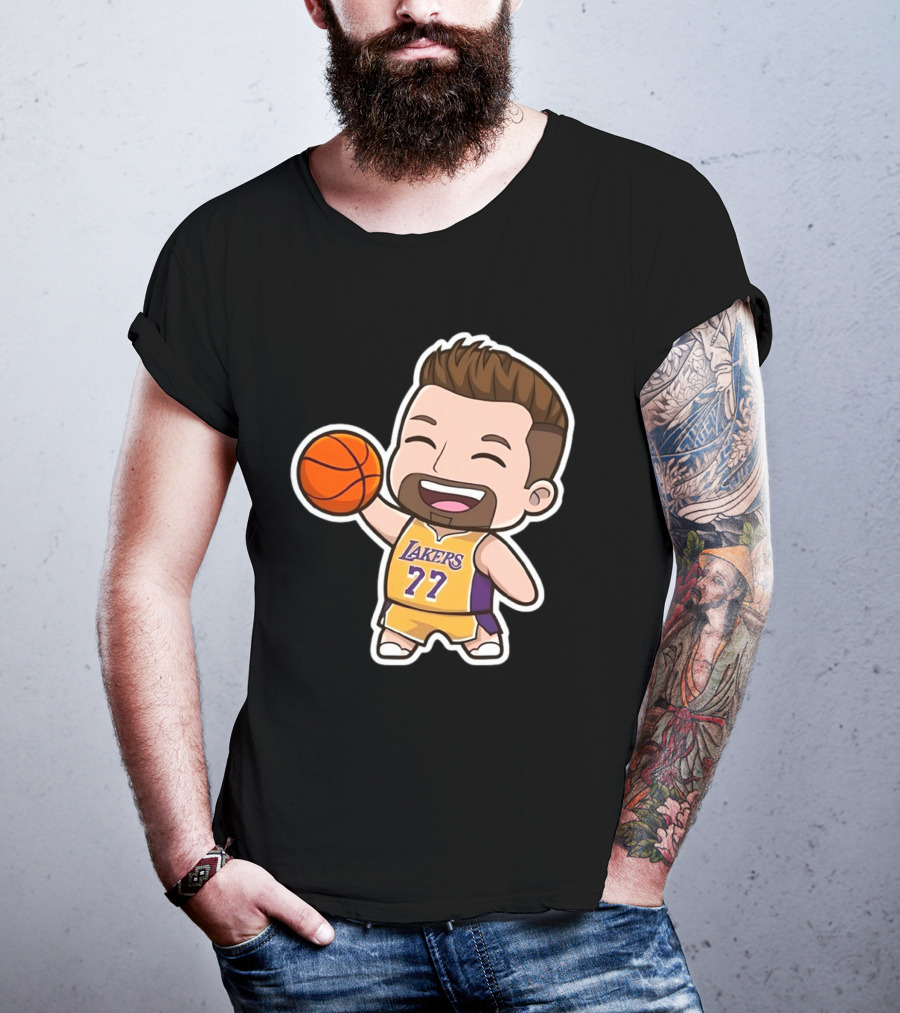 Luka Doncic Lakers 77 Chibi Cartoon Basketball T-Shirt